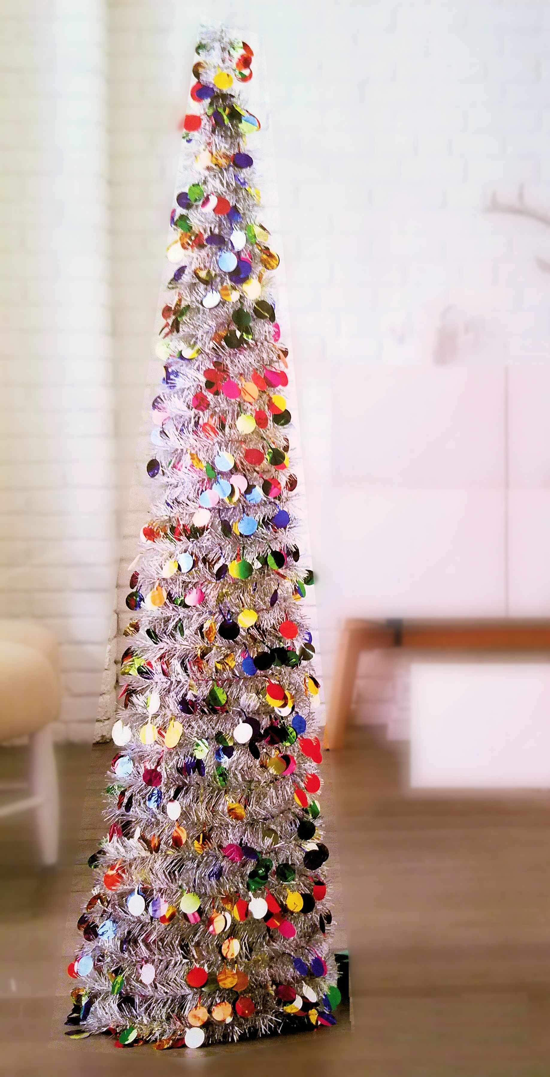 5 Ft Collapsible Tinsel Tree Pop Up Slim Tree For Christmas Red Ebay
