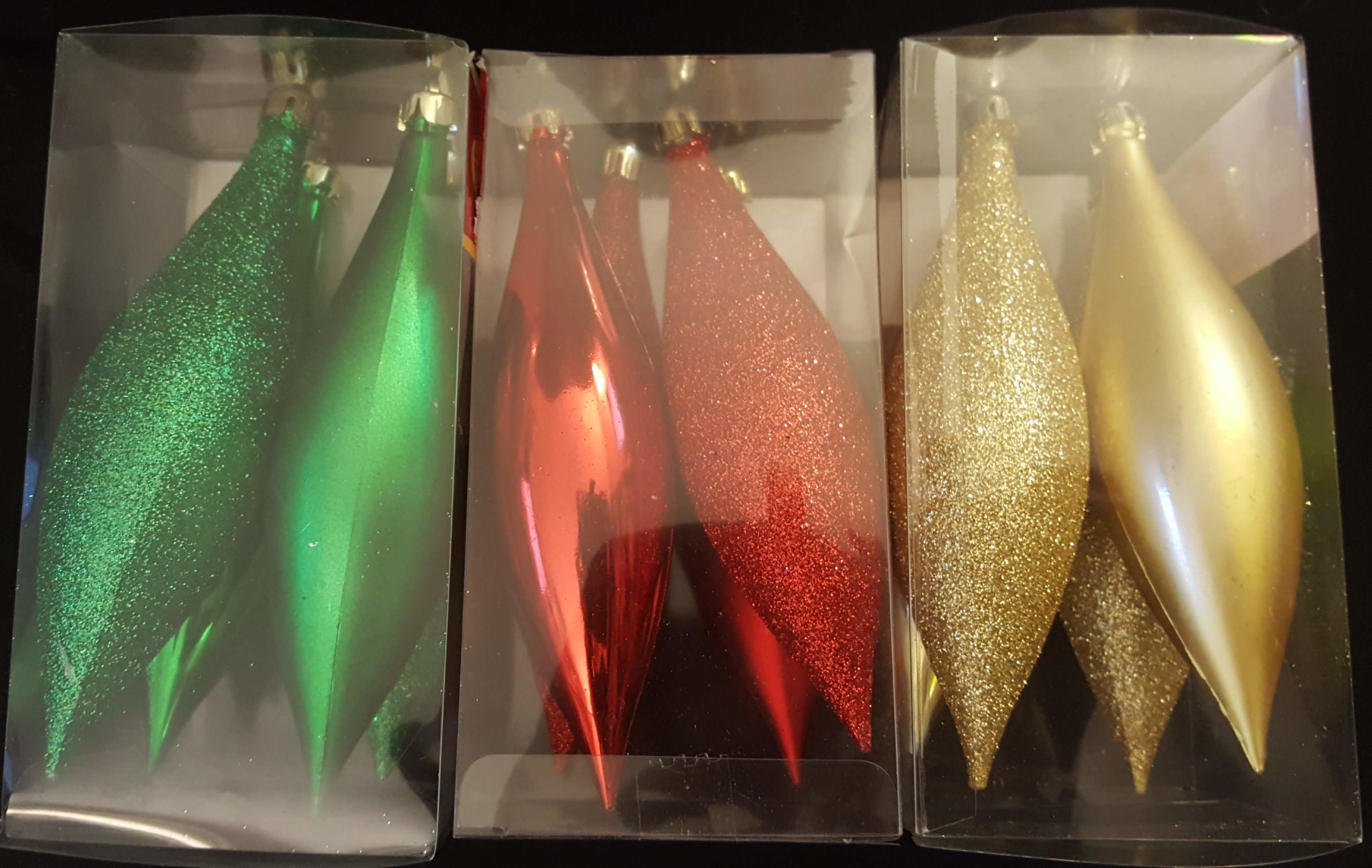 Christmas Glitter Ornaments, Finial Icicle Shape