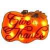 lighted harvest pumpkin "Give Thanks"