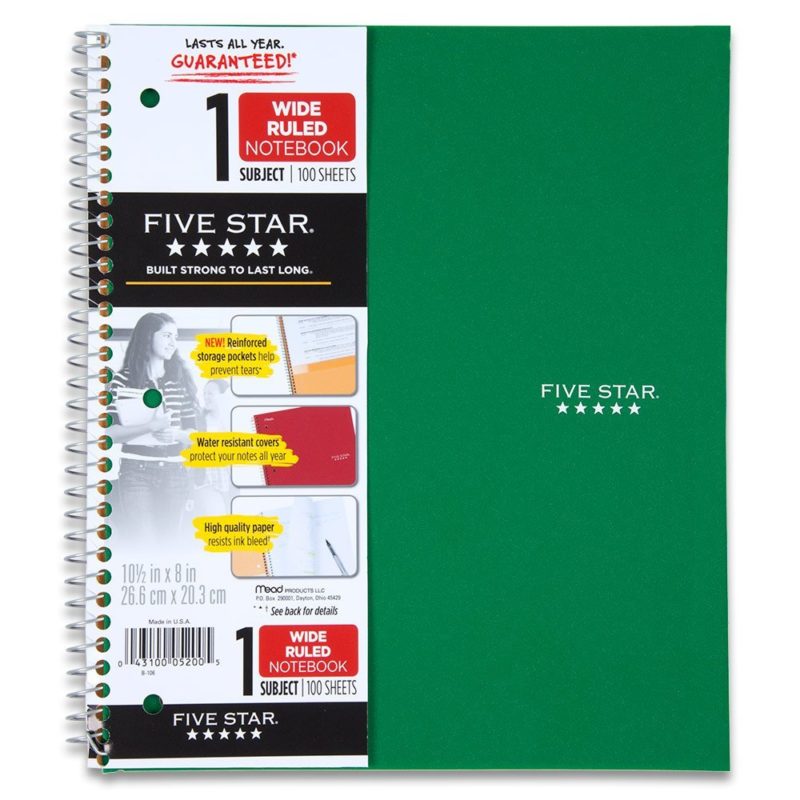 Five star 5 subject notebook coupons